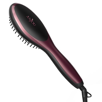 Brosse lissante chauffante à cheveux de Anjou